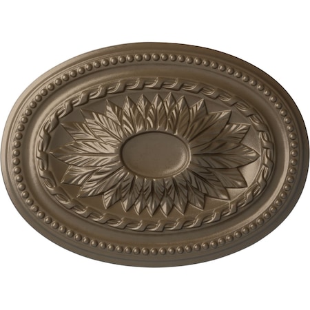 Ekena Millwork Saverne Ceiling Medallion, Hand-Painted Warm Silver, 18 1/2"W x 13 1/2"H x 1 7/8"P CM18SAWSS